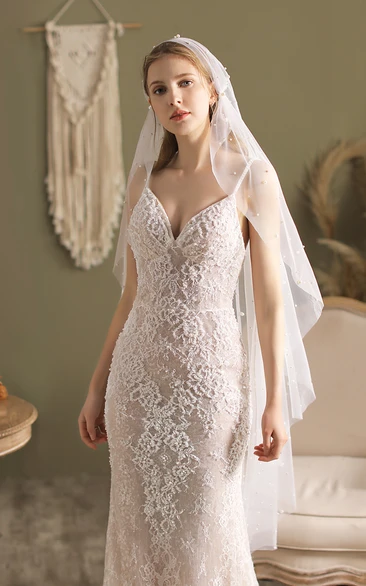 Elegant Vintage Tulle Beaded Veil