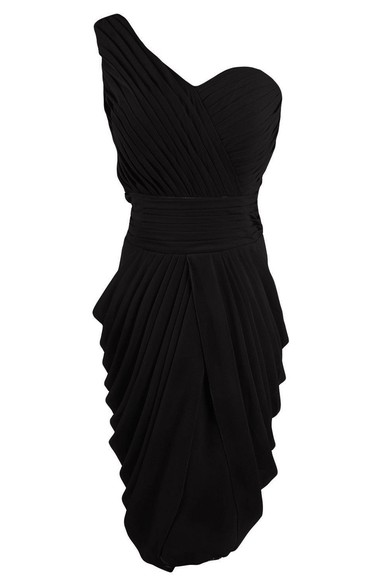 Sexy One-shoulder Chiffon Dress With Ruching