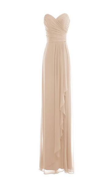 Sweetheart Long Layered Chiffon Gown With Ruching