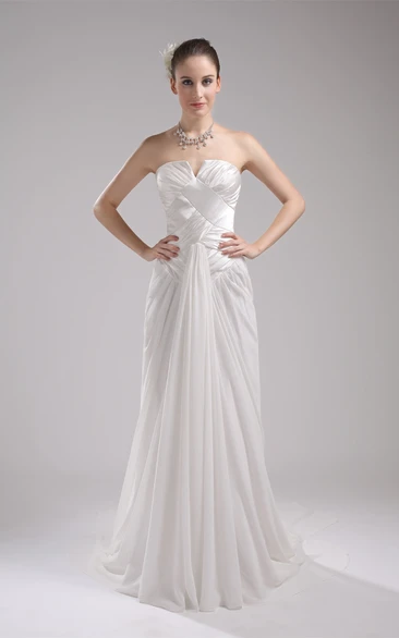 Sleeveless Maxi Notched Gown With Pleats