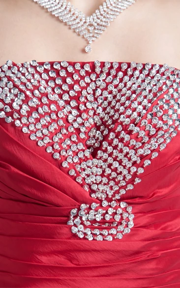 Strapless Pick-Up Corset Back and Ball-Gown With Beading