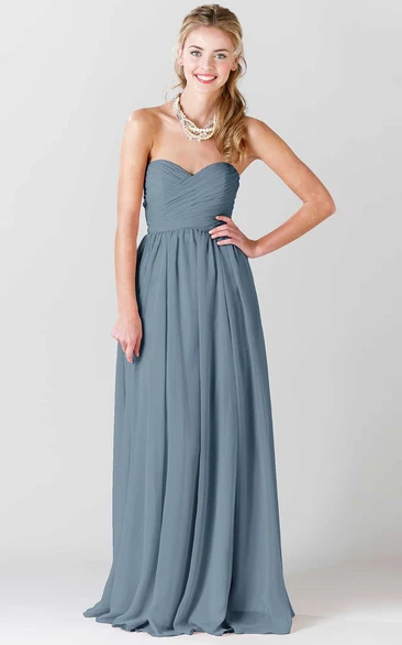 Criss-Cross Sweetheart Sleeveless Chiffon Bridesmaid Dress