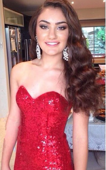 Glamorous Red Sequins Mermaid Prom Dress Sweep Train