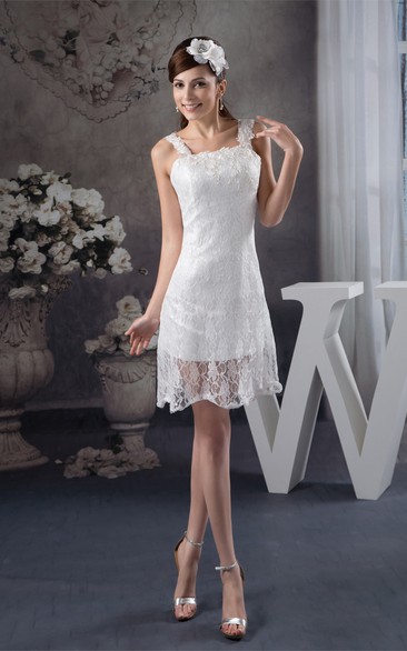 Strapped Midi Lace Dress With Zipper Back