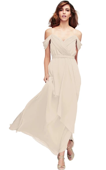 Spaghetti Ruched Sleeveless Chiffon Muti-Color Convertible Bridesmaid Dress