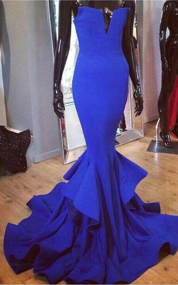 Mermaid Womens Royal Blue Evening Dress Elegant Gorgeous Online
