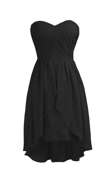 Sweetheart A-line Chiffon Dress With Ruchings