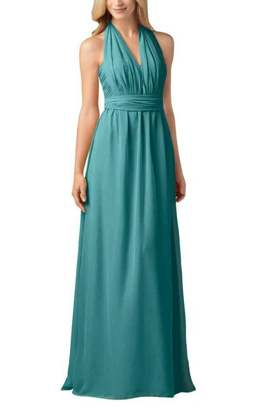 Convertible Ruched Chiffon Bridesmaid Dress