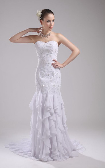 Stunning Sweetheart Beaded Dress With Appliques and Draping