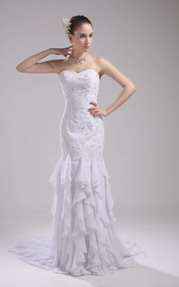 Stunning Sweetheart Beaded Dress With Appliques and Draping