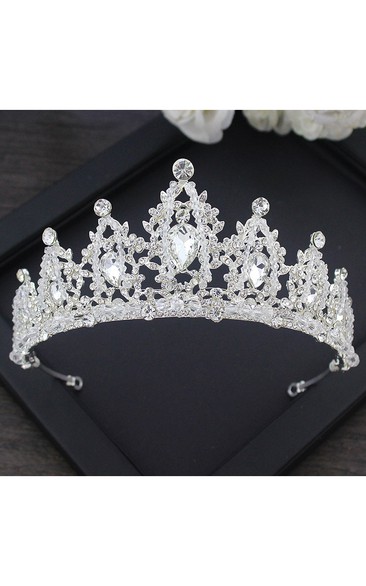 New Korean Bride Headdress Zircon Crown Necklace Ear Earrings Earrings Three Suit