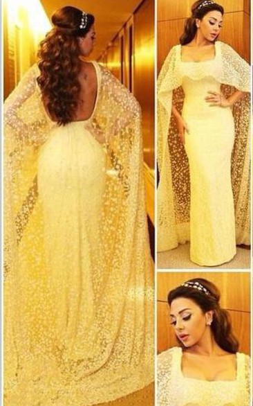 Elegant Square Mermaid Prom Dress Open Back With Beadings