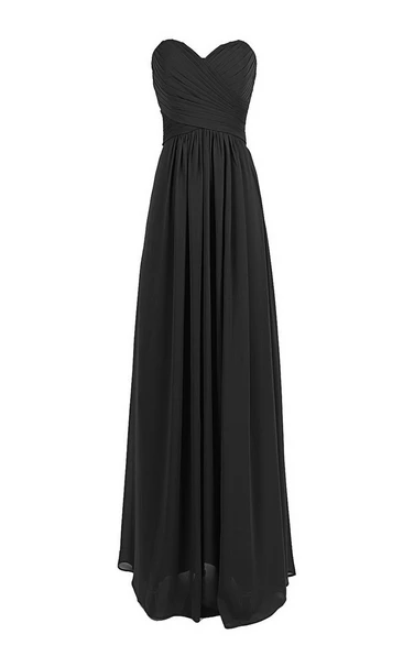 Basque Waist Long Chiffon Dress With Zipper Back