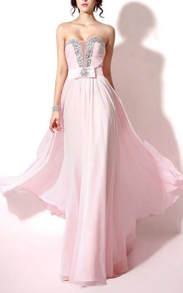 Romantic Beaded A-Line Long Prom Dress