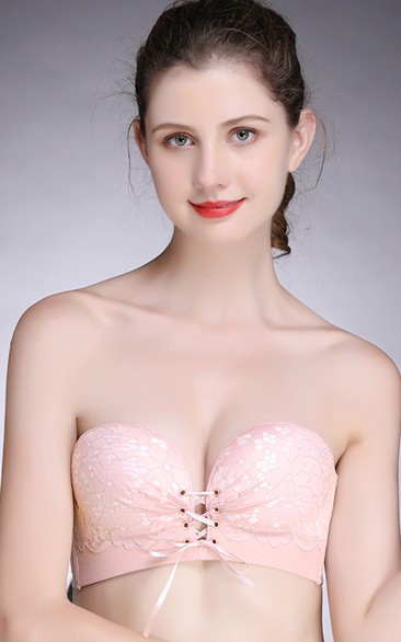 Elegant Appliqued Strapless Bra