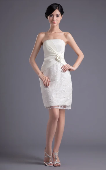 Delicate Mini Floral Satin Appliqued Special Occasion Dresses