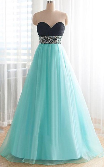 Pretty Sweetheart Floor-Length Beading Plus Size Prom Dress