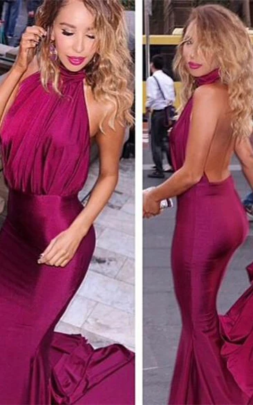 Classic Halter Mermaid Prom Dresses Mermaid Backless