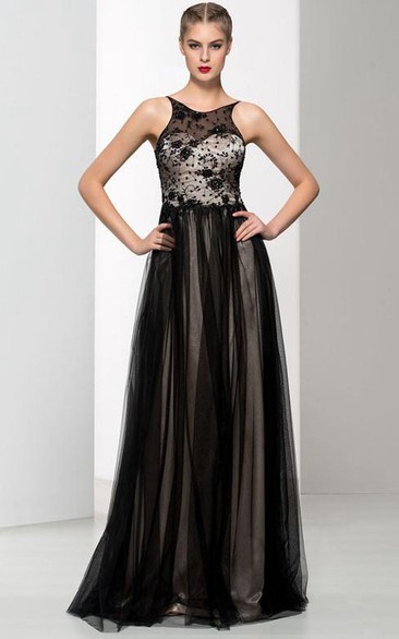 Spaghetti Straps Beading Backless Lace Prom Dress