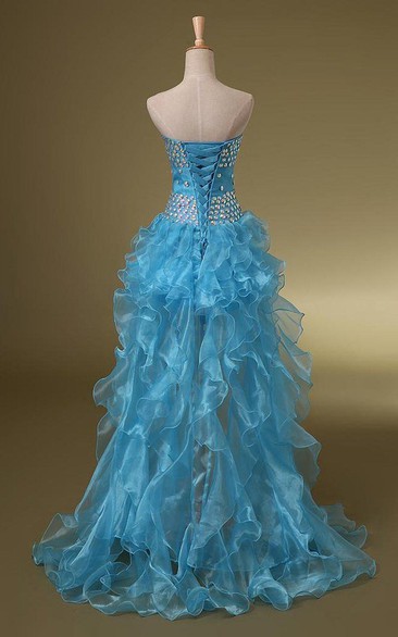 Sweetheart Asymmetrical A-line Dress With Sequins