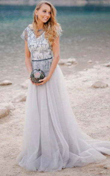 Real Bride Photos Grey Wedding Dress