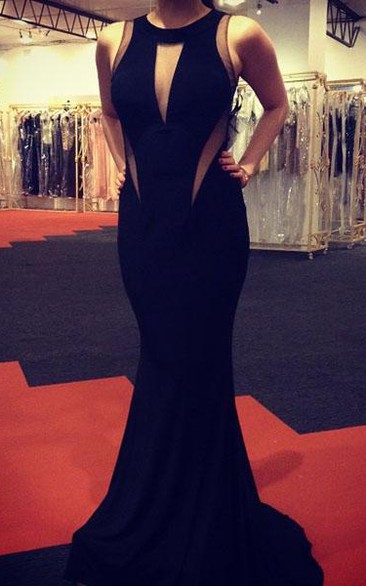 Sexy Black Sleeveless Mermaid Prom Dresses Floor Length