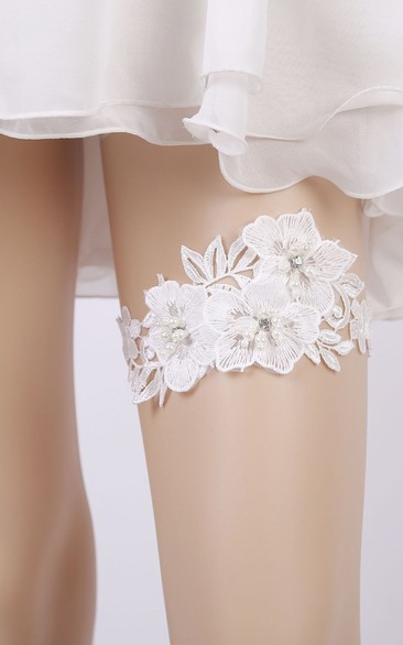 Beautiful Flower Beaded Bridal Garter