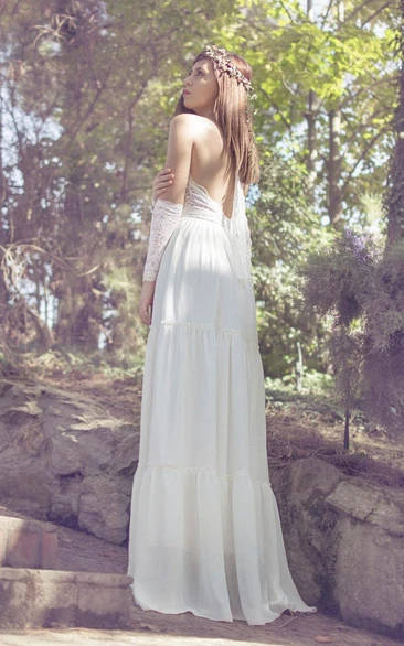 Halter Backless Long Jersey Wedding Dress With Beadings And Lace