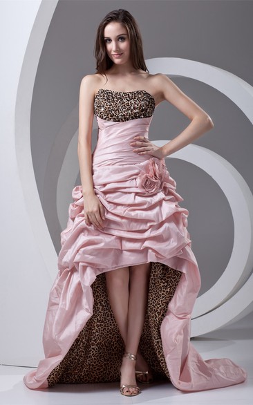 Enchanting Strapless Sleeveless a Line Floral Special Occasion Dresses