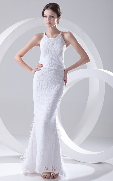 Endearing Satin Appliqued Trumpet Sleeveless Scoop Neck Wedding Dresses