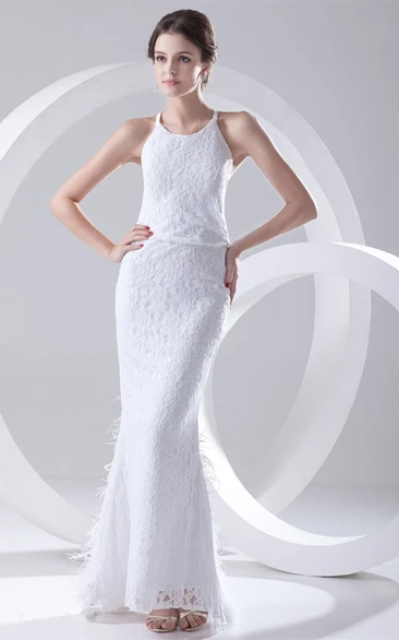 Endearing Satin Appliqued Trumpet Sleeveless Scoop Neck Wedding Dresses