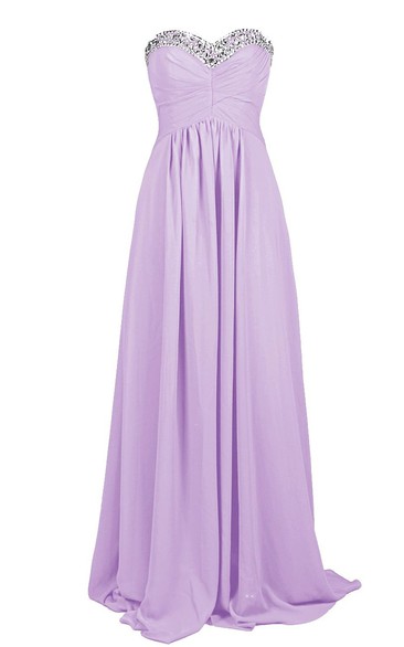 Sweetheart Crystal-beaded A-line Gown With Lace-up Back