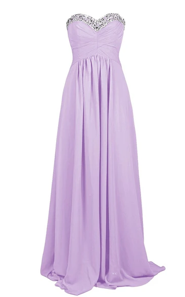 Sweetheart Crystal-beaded A-line Gown With Lace-up Back