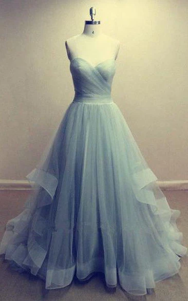 Sweetheart A-line Floor-length Organza Dress with Ruffles