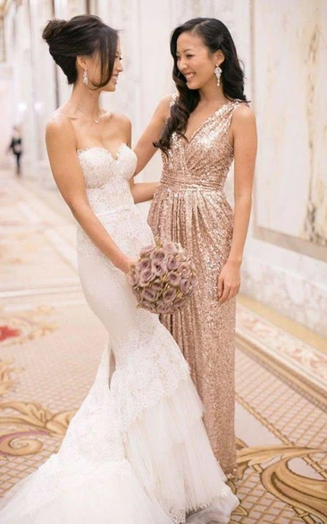 Elegant Sweetheart Sleeveless Mermaid Wedding Dress With Lace Appliques