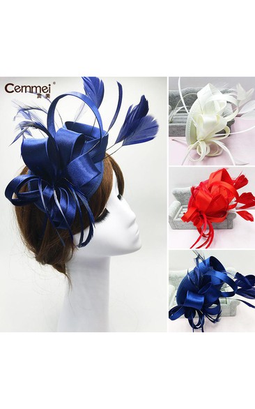 Original Europe And The United States Sapphire Blue Satin Hair Band Hair Band Bridal Wedding Dress Red Headdress