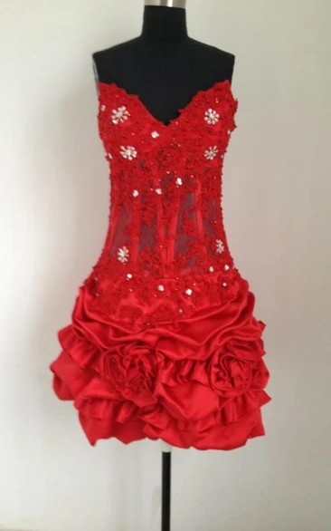 Custom Made New Sexy Strapless Lace Chiffon Sheath With Jacket