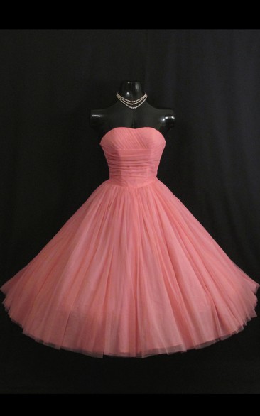 Sweetheart Ruched Empire Tulle Ball Gown