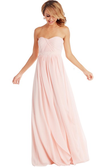 Sleeveless Sweetheart Ruched Chiffon Muti-Color Convertible Bridesmaid Dress With Pleats