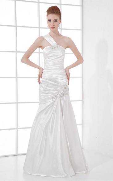 Sleeveless Floor-Length Mermaid Corset Back and Dress With Beading