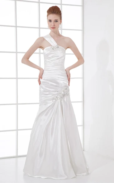 Sleeveless Floor-Length Mermaid Corset Back and Dress With Beading