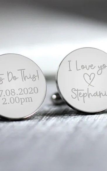 Personalised Engraved Groom Cufflinks