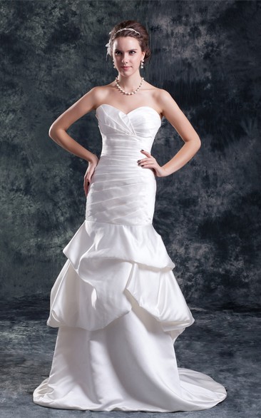 Impressive Trumpet Sleeveless Satin Sweetheart Wedding Dresses