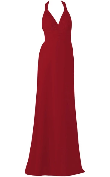 Elegant V-neck Taffeta Bridal Dress With Pleat