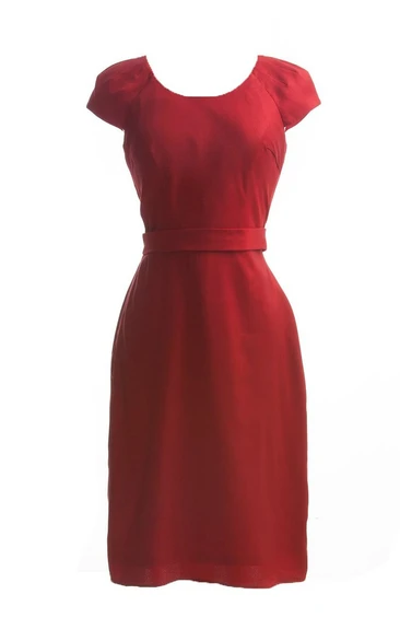 Modest Short Sleeve Round Neckline Mini Dress