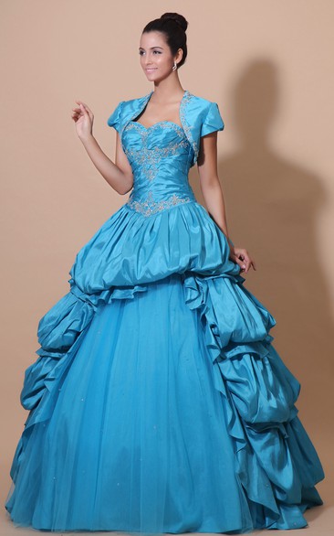 Sweetheart A-Line Quinceanera Ball Gown With Pick-Up Ruffles