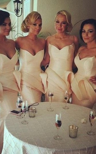 Long Simple Bridesmaid Dress Special Design Sweetheart Mermaid Prom Dress