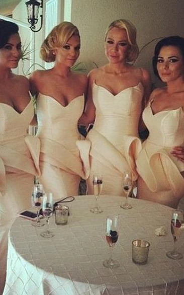 Long Simple Bridesmaid Dress Special Design Sweetheart Mermaid Prom Dress