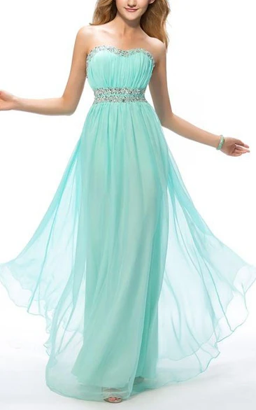 Delicate Sweetheart Beading A-Line Full-Length Prom Dress