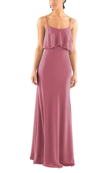 Spagetti Straps Sheath Long Dress